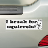Ik rem voor eekhoorns 2 bumpersticker (Op auto)