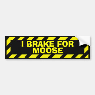 Ik rem voor elanden geel waarschuwing sticker