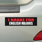 Ik Rem Voor Engelse Taal Majors Bumpersticker (Op auto)