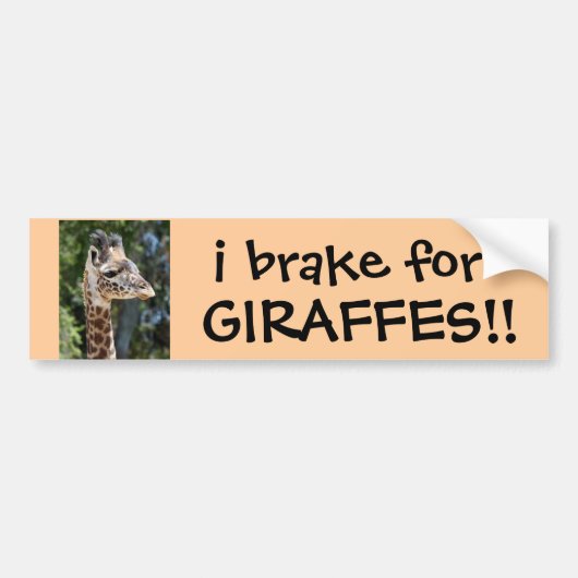 ik rem voor GIRAFFES ! schattige Bumpersticker (Voorkant)