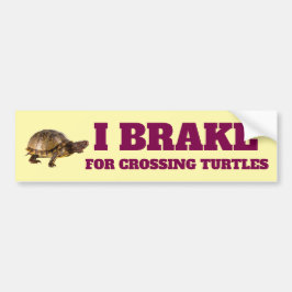 Ik rem voor het kruisen van Turtles Vinyl Bumperst Bumpersticker