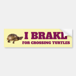 Ik rem voor het kruisen van Turtles Vinyl Bumperst Bumpersticker