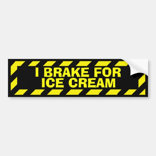 Ik rem voor ijsgeel waarschuwing sticker (Voorkant)