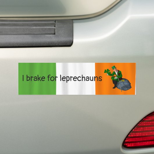 Ik rem voor kabouters St. Patrick's Day Bumpersticker (Op auto)