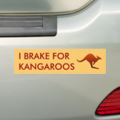 Ik rem voor kangoeroes Bumpersticker (Op auto)