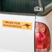 Ik rem voor kangoeroes Bumpersticker (Op Truck)