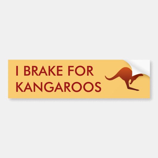 Ik rem voor kangoeroes Bumpersticker (Voorkant)