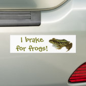 Ik rem voor kikkers! bumpersticker (Op auto)