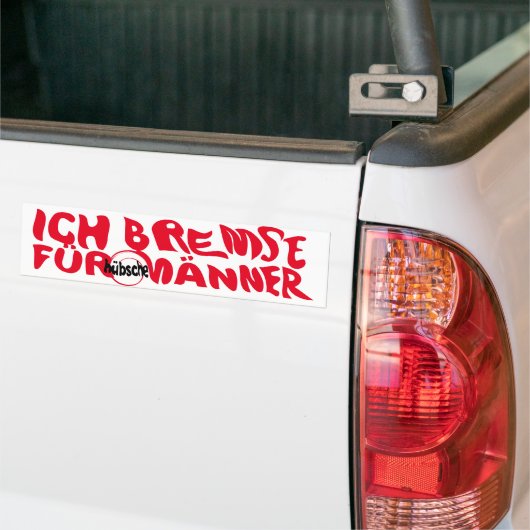 Ik rem voor knappe mannen bumpersticker (Op Truck)