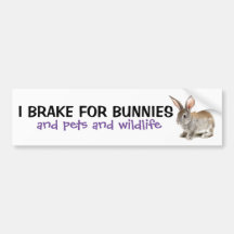 Ik rem voor konijntjes Bumpersticker