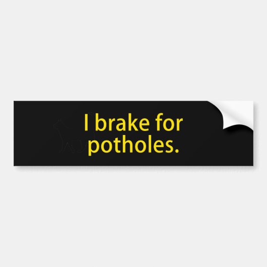 Ik rem voor kuilen bumpersticker (Voorkant)