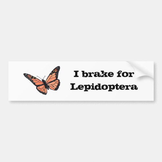 Ik rem voor Lepidoptera Bumpersticker (Voorkant)