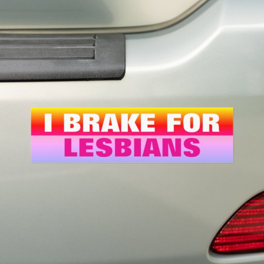 Ik rem voor lesbiennes bumpersticker (Op auto)