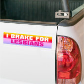 Ik rem voor lesbiennes bumpersticker (Op Truck)