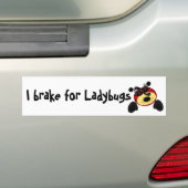 Ik rem voor lieveheersbeestjes bumpersticker (Op auto)