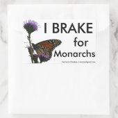 Ik rem voor monarchen rechthoekige sticker (Tas)