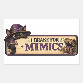 Ik Rem Voor Nabootser Grappige D&D Heksenkat Stick Rechthoekige Sticker