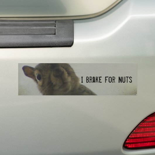 Ik rem voor noten bumpersticker (Op auto)