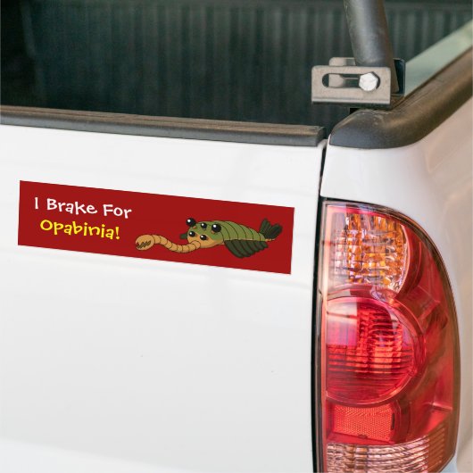 Ik rem voor Opabinia! Bumpersticker (Op Truck)