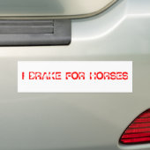 Ik rem voor paarden bumpersticker (Op auto)