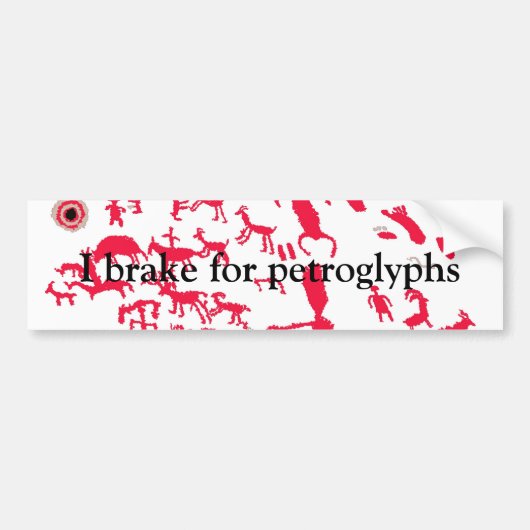 Ik rem voor petrogliefen bumpersticker (Voorkant)