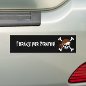 Ik rem voor piraten! bumpersticker (Op auto)