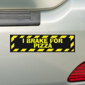 Ik rem voor pizzageel waarschuwing sticker (Op auto)