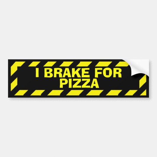 Ik rem voor pizzageel waarschuwing sticker (Voorkant)