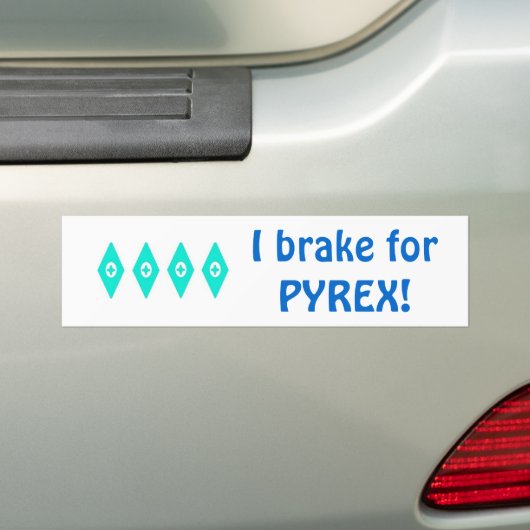 Ik rem voor Pyrex (het patroon van Ogen) Bumpersticker (Op auto)