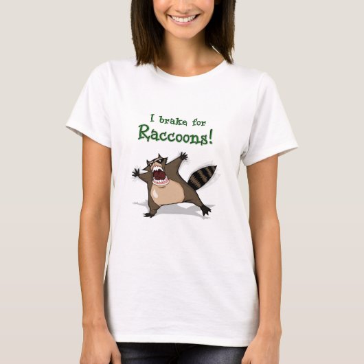 Ik rem voor Raccoons! T-shirt (Voorkant)