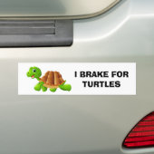Ik rem voor schildpadden bumpersticker (Op auto)