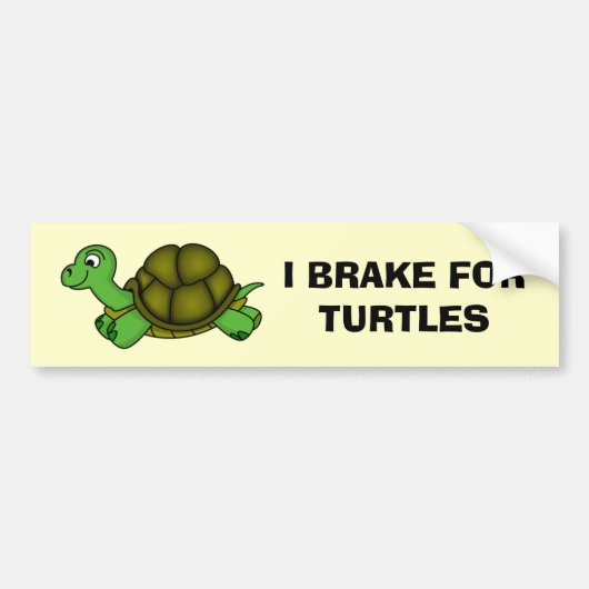 Ik rem voor schildpadden bumpersticker (Voorkant)