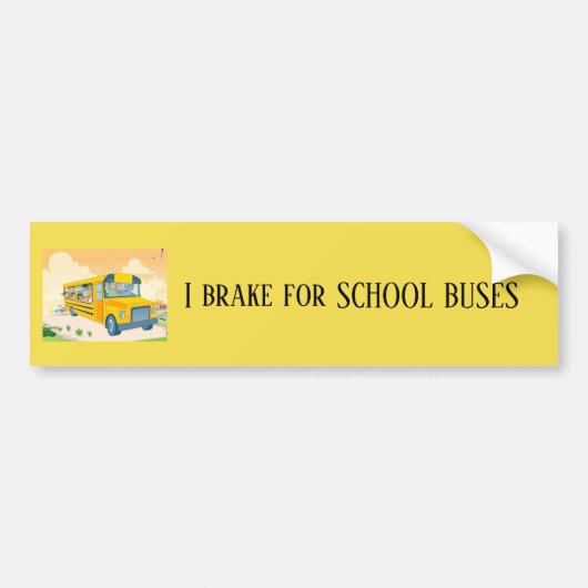 Ik rem voor schoolbussen bumpersticker (Voorkant)