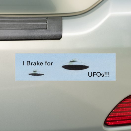 Ik rem voor UFO's!!! Bumpersticker (Op auto)