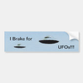Ik rem voor UFO's!!! Bumpersticker (Voorkant)