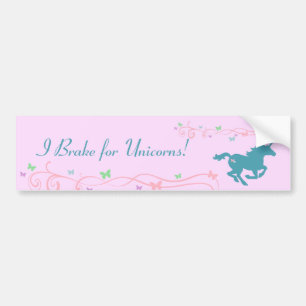Ik rem voor Unicorns. Bumpersticker