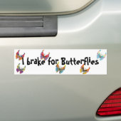 Ik rem voor Vlinders Bumpersticker (Op auto)