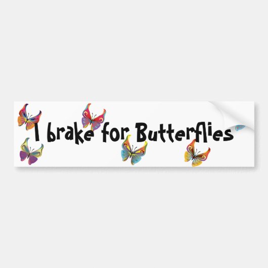 Ik rem voor Vlinders Bumpersticker (Voorkant)