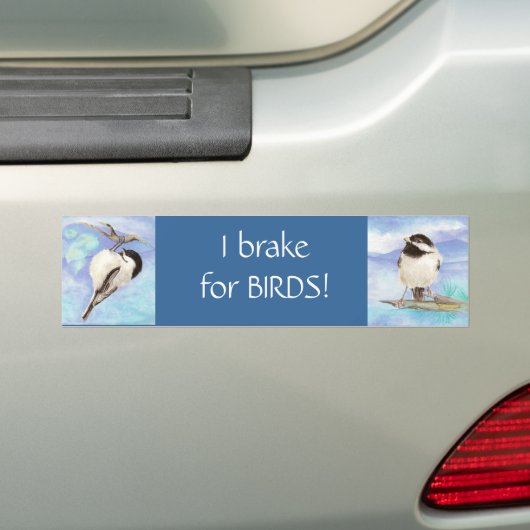 Ik rem voor Vogels - Vogels Bumpersticker (Op auto)