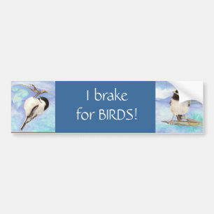 Ik rem voor Vogels - Vogels Bumpersticker