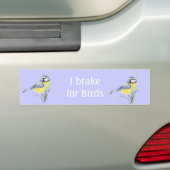 Ik rem voor vogels, Waterverf Common Bird Bumpersticker (Op auto)