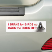 Ik rem voor vogels zo achterin de eend uit bumpersticker (Op auto)