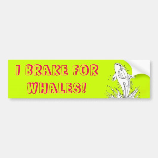 Ik rem voor walvissen bumpersticker (Voorkant)
