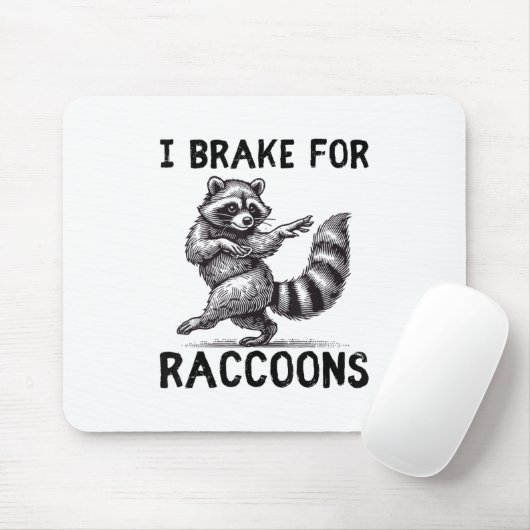 Ik rem voor wasberen _1 muismat (Met muis)