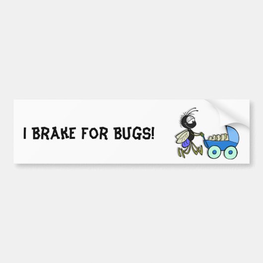 Ik remt voor bugs! Bumpersticker (Voorkant)