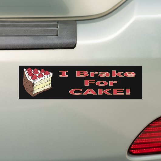 Ik remt voor de Cake. Bumpersticker (Op auto)