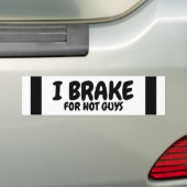 Ik remt voor warme jongens bumpersticker (Op auto)