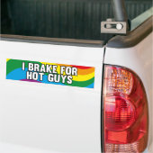 Ik remt voor warme jongens bumpersticker (Op Truck)