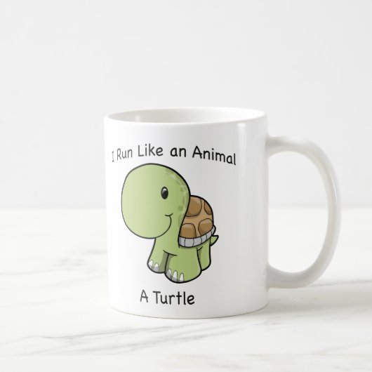 Ik ren als een dier - een schildpad koffiemok (Rechts)