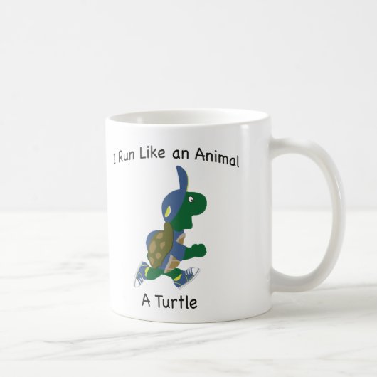 Ik ren als een dier - een schildpad koffiemok (Rechts)